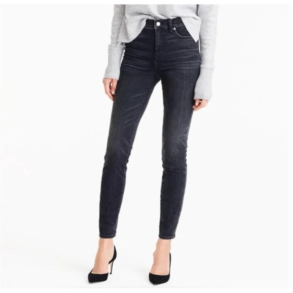 J. Crew 9” High-Rise Toothpick Jeans in Soft Black Size 25